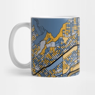 El Paso Map Pattern in Blue & Gold Mug